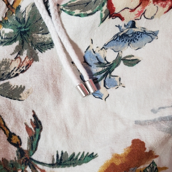 Bundle 2 Wide Leg Pants M Drawstring Elastic Hawaiian Stripes Linen Rayon T & T - Picture 5 of 12